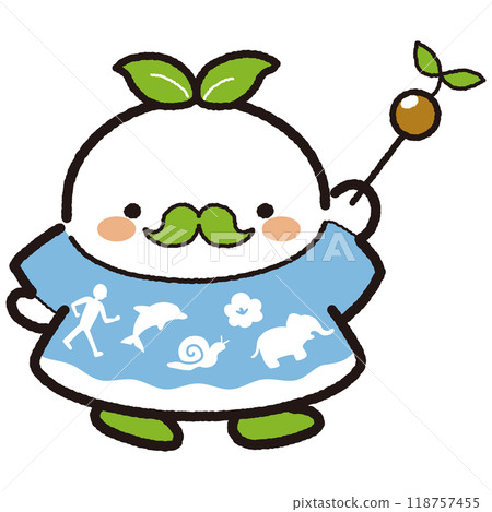 Character illustrations with natural environment and plant motifs Character illustrations with natural environment and plant motifs 118757455