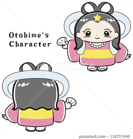 以乙姬為主題的人物插畫(正面和背面一組) 以乙姬為主題的人物插畫(正面和背面一組) 118757490