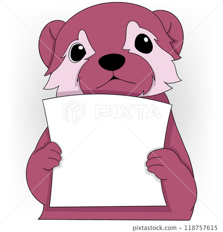 cute civet holding blank paper for quote template 118757615