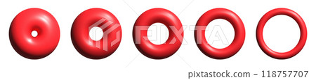 set of red inflated 3d circles. Vector illustration set of red inflated 3d circles. Vector illustration 118757707