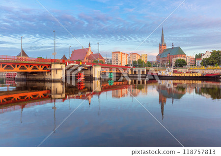 Bridge and St James Cathedral in Szczecin Poland 118757813