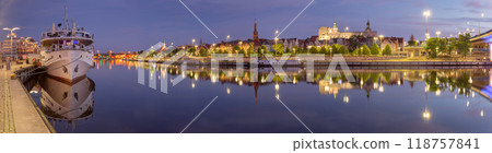 Panoramic view of Szczecin riverfront Poland Panoramic view of Szczecin riverfront Poland 118757841