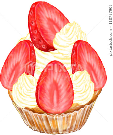 Cupcakes filled with strawberries Cupcakes filled with strawberries 118757903