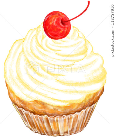 Cupcake_Cherry_Whipped cream Cupcake_Cherry_Whipped cream 118757910