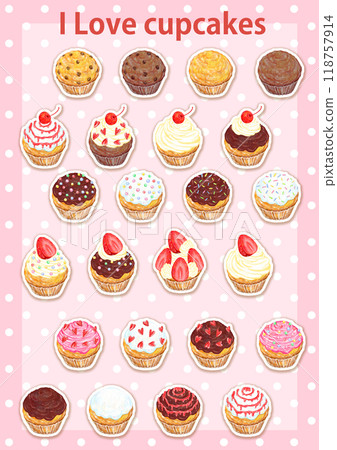 Cupcake_ILoveCupcakes_背景圓點粉紅色 118757914