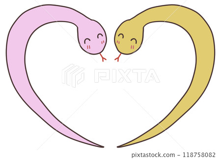 Snake x Heart Frame (Smiley Face, Pink x Gold) Snake x Heart Frame (Smiley Face, Pink x Gold) 118758082