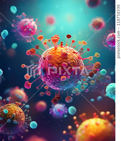 Image of a floating virus 01 Image of a floating virus 01 118758330