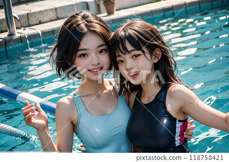 Junior swimmers in the pool 118758421