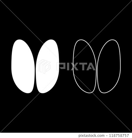 Hoof print sheep ewe ram wether set icon white color vector illustration image solid fill outline contour line thin flat style Hoof print sheep ewe ram wether set icon white color vector illustration image solid fill outline contour line thin flat style 118758757
