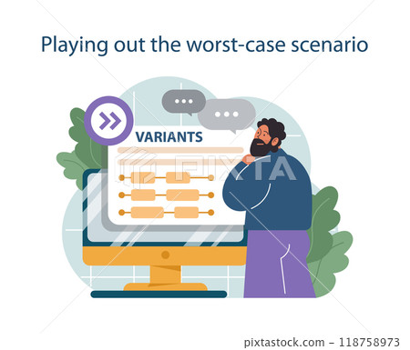 Play a worst-case scenario to conduct difficult negotiation. Business characters with opposite opinions coming up with mutual decision. Making a compromise on a meeting. Flat vector illustration Play a worst-case scenario to conduct difficult negotiation. Business characters with opposite opinions coming up with mutual decision. Making a compromise on a meeting. Flat vector illustration 118758973