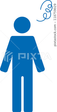 Worried person pictogram Moyamoya mark Worried person pictogram Moyamoya mark 118759029