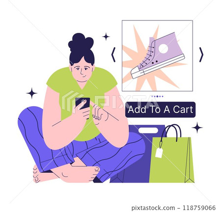 Business using social media. Digital promotion. Website or brand advertisement and public relations. Targeting, loyalty, customer service optimization. Flat vector illustration 118759066