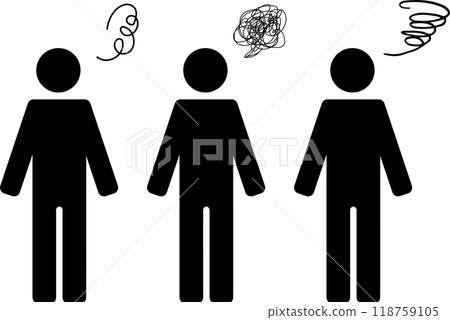Person pictogram, Moyamoya mark, pose set 118759105