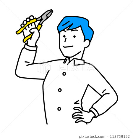 Casual man holding pliers 118759132