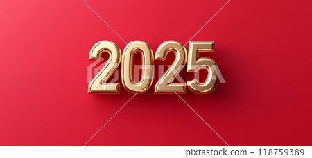 3D font 2025 New Year material 118759389