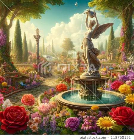 與噴泉的風景 與噴泉的風景 118760131