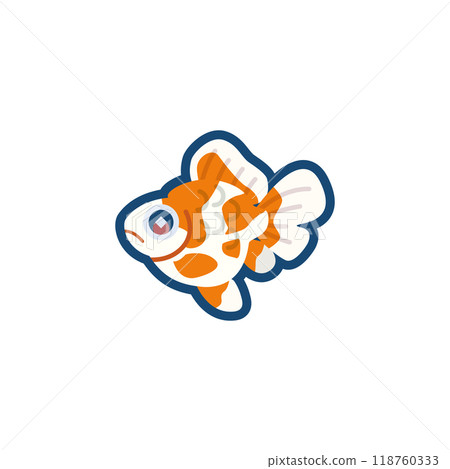 Illustration of a cute goldfish (broadtail ryukin) Illustration of a cute goldfish (broadtail ryukin) 118760333
