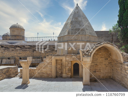 Mausoleum of Seyid Yahya Bakuvi in the Palace of the Shirvanshahs, Old City of Baku, Azerbaijan Mausoleum of Seyid Yahya Bakuvi in the Palace of the Shirvanshahs, Old City of Baku, Azerbaijan 118760709