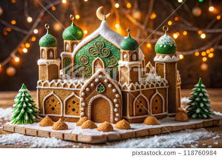Gingerbread house in arabic style. national holiday 118760984