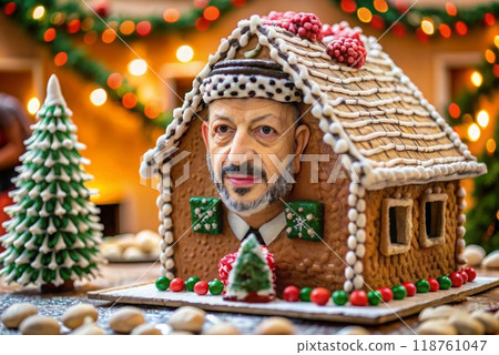 Gingerbread house in arabic style. national holiday 118761047