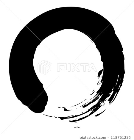 毛筆，圓形，黑色圓圈，單筆，一筆，邊框，手寫，簡單 118761225