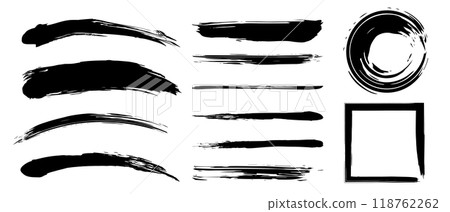 畫筆黑色圓形方形線框設定線條主筆觸 畫筆黑色圓形方形線框設定線條主筆觸 118762262
