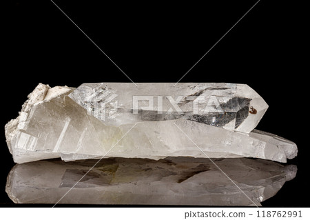 Macro mineral stone rhinestone, rock crystal on a black background Macro mineral stone rhinestone, rock crystal on a black background 118762991