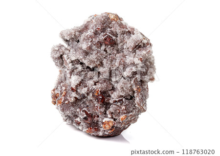 Macro stone mineral quartz Sphalerite on a white background Macro stone mineral quartz Sphalerite on a white background 118763020