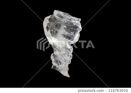 macro mineral stone quartz faden on a black background 118763058