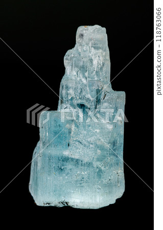 macro mineral aquamarine stone on a black background macro mineral aquamarine stone on a black background 118763066