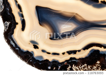Macro stone Agate mineral on white background 118763093