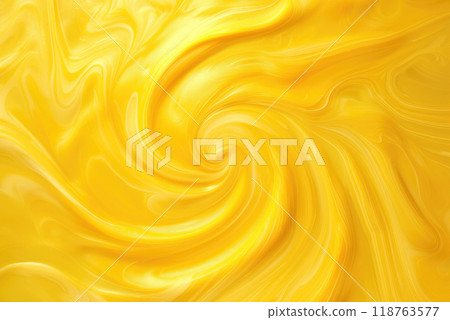 close up of yellow whipped cream texture for background 118763577