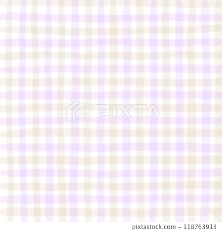 Purple Beige Gingham Check Hand Drawn Pattern Background Overlay Purple Beige Gingham Check Hand Drawn Pattern Background Overlay 118763913