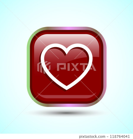 Love Icon Button Design Illustration, Heart Sign Love Icon Button Design Illustration, Heart Sign 118764041