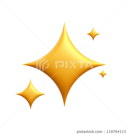 3D sparkling stars. vector illustration 118764113