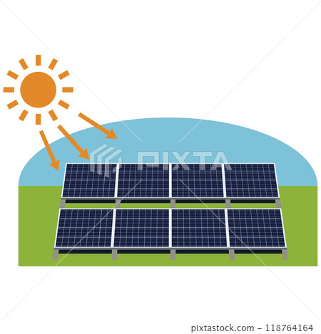使用太陽能板的太陽能發電系統圖示 118764164