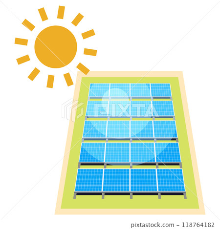 使用太陽能板的太陽能發電系統圖示 118764182