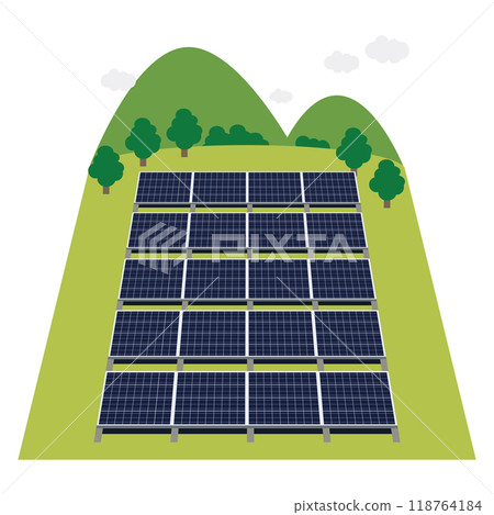 使用太陽能板的太陽能發電系統圖示 118764184