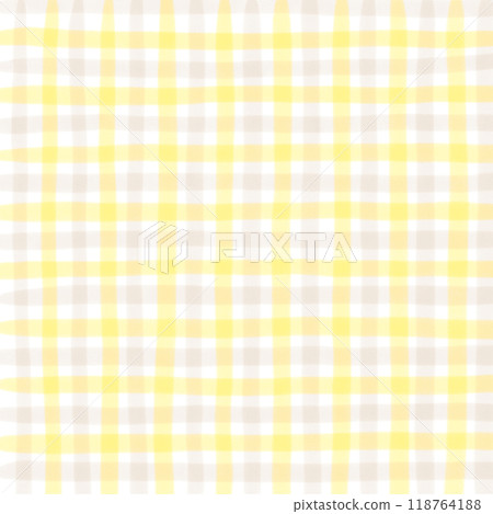 Yellow Beige Gingham Check Hand Drawn Pattern Background Overlay Yellow Beige Gingham Check Hand Drawn Pattern Background Overlay 118764188
