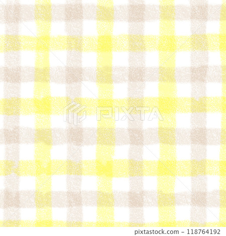 Yellow Beige Gingham Check Hand Drawn Pattern Background Overlay 118764192