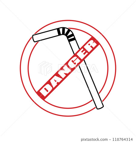Plastic Straw Ban Logo 118764314
