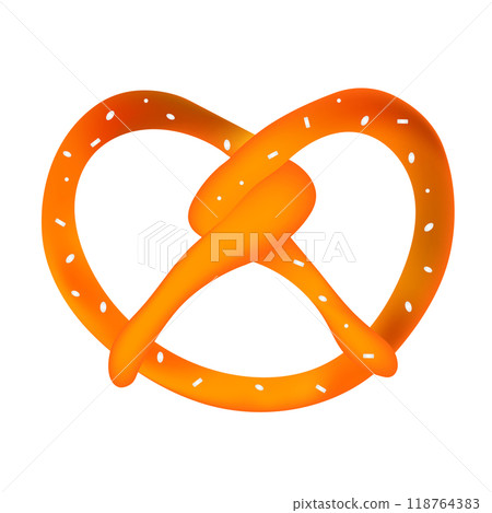 Bavarian pretzel symbol of oktoberfest with salt on white background 118764383