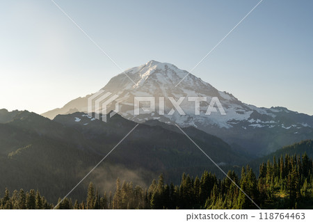 Beautiful views overlooking lush Mt. Rainier National Park from Tolmie Peak. Beautiful views overlooking lush Mt. Rainier National Park from Tolmie Peak. 118764463