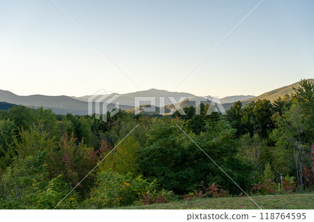 A beautiful view of mountains in White Mountain National Forest. A beautiful view of mountains in White Mountain National Forest. 118764595