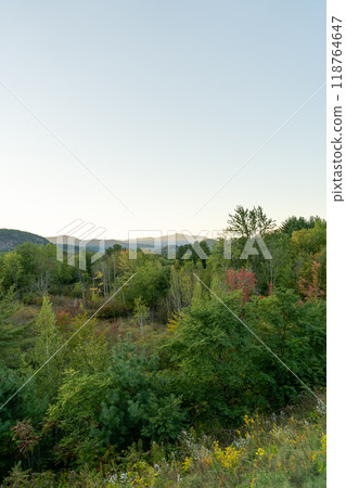 A beautiful view of mountains in White Mountain National Forest. A beautiful view of mountains in White Mountain National Forest. 118764647