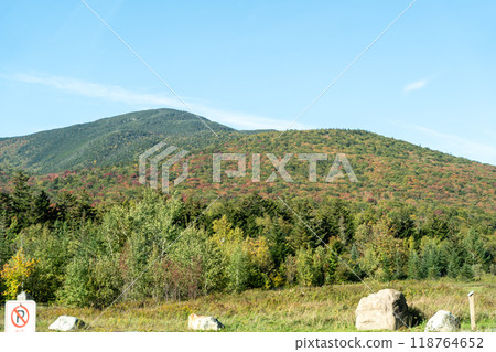 A beautiful view of mountains in White Mountain National Forest. 118764652