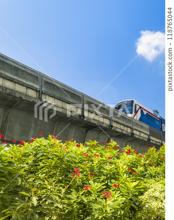 Skytrain vehicle running in Bangkok, Thailand / Bangkok, Thailand 118765044