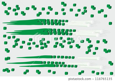 Color simple vegetable single item icon green onion. Isolated on gray background. Color simple vegetable single item icon green onion. Isolated on gray background. 118765135