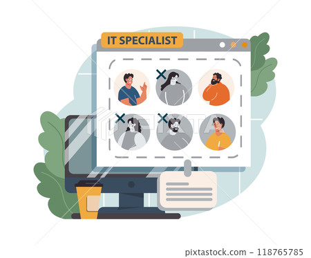 Dismissal of IT specialists. Mass layoffs of internet technolgy employee due to financial crisis. Overheated labor market. Flat vector illustration 118765785