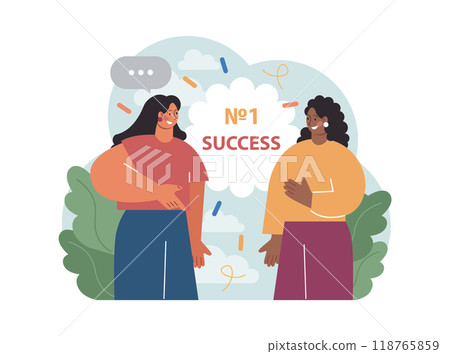 Group of people celebrating an overall victory. Teamwork or friends achievement. Happy characters together, corporate success. Flat vector illustration Group of people celebrating an overall victory. Teamwork or friends achievement. Happy characters together, corporate success. Flat vector illustration 118765859